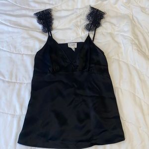 Cami NYC black silk top